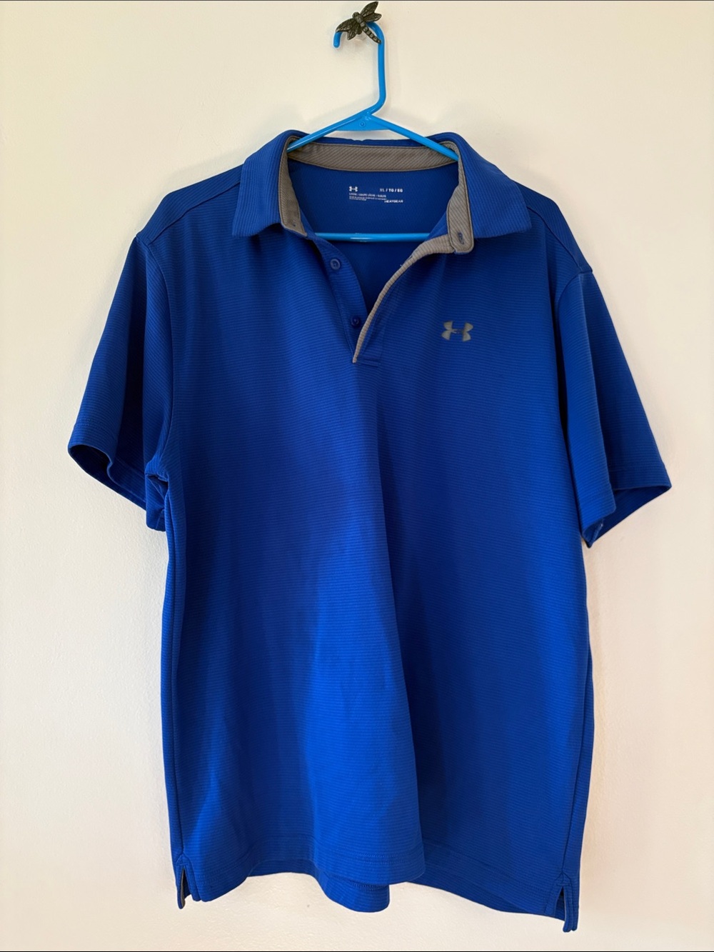 Under Armour Men's Bright Blue Polo with Gray Accent